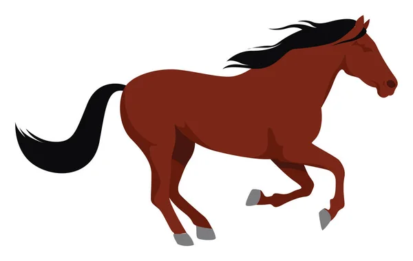 Кінь Біжить Ілюстрація Вектор Білому Тлі — стоковий вектор