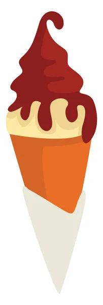 Παγωτό Σοκολάτας Εικονογράφηση Διάνυσμα Λευκό Φόντο — Διανυσματικό Αρχείο