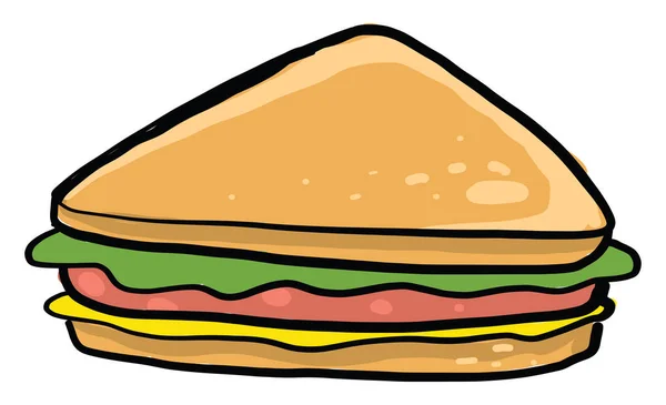 Triangolo Sandwich Illustrazione Vettore Sfondo Bianco — Vettoriale Stock