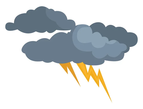 Gök Gürültülü Bulutlar Illüstrasyon Beyaz Arkaplanda Vektör — Stok Vektör