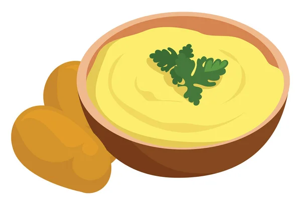 Puré Patatas Ilustración Vector Sobre Fondo Blanco — Archivo Imágenes Vectoriales