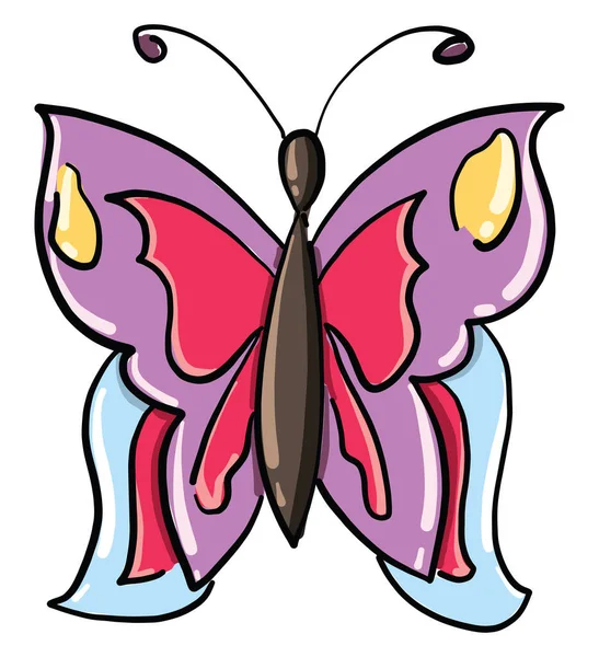 Mariposa Colorida Ilustración Vector Sobre Fondo Blanco — Vector de stock
