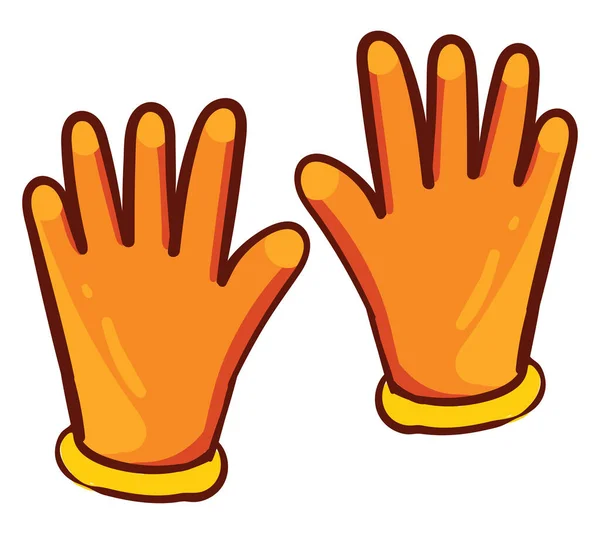 Orange Handschuhe Illustration Vektor Auf Weißem Hintergrund — Stockvektor