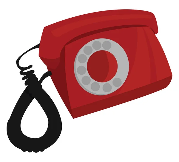 Rotes Altes Telefon Illustration Vektor Auf Weißem Hintergrund — Stockvektor