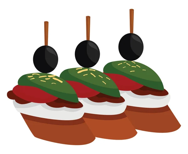 Pincho Food Illustratie Vector Witte Achtergrond — Stockvector