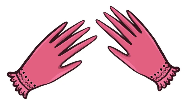 Różowe Rękawiczki Ilustracja Wektor Białym Tle — Wektor stockowy