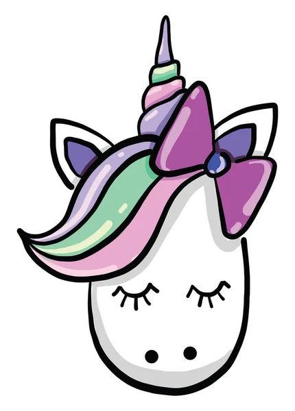 Pony Unicornio Ilustración Vector Sobre Fondo Blanco — Vector de stock