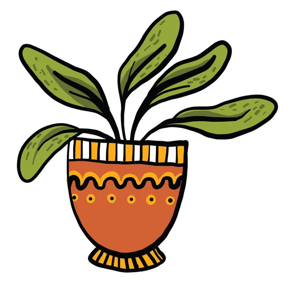 Planta Vaso Ilustração Vetor Sobre Fundo Branco — Vetor de Stock