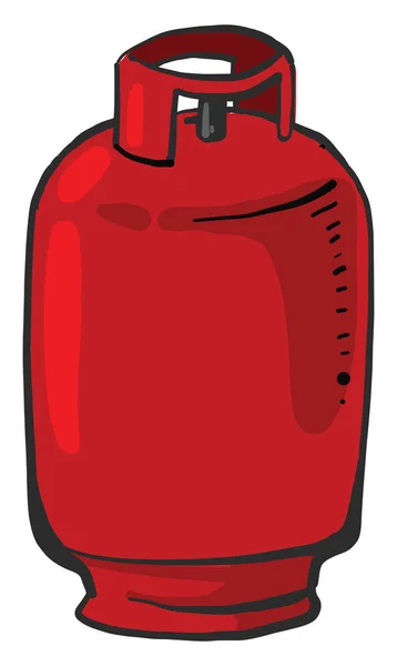 Botella Gas Rojo Ilustración Vector Sobre Fondo Blanco — Vector de stock