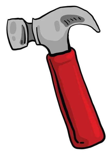 Red Hammer Illustration Vector White Background — Stock Vector