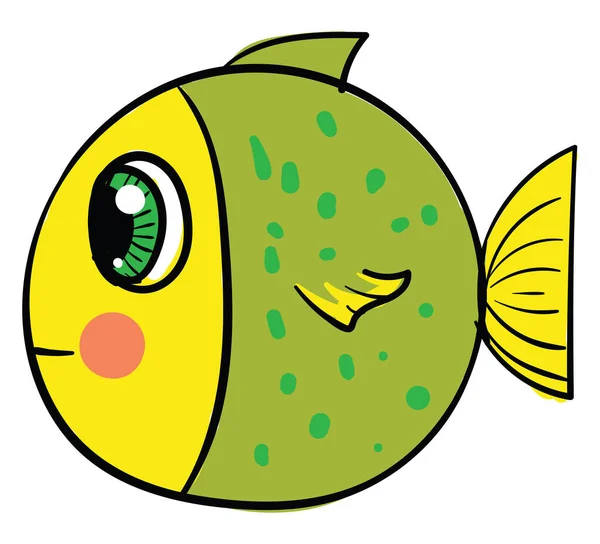 緑の魚 イラスト 白い背景のベクトル — ストックベクタ