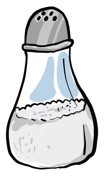 Salt Flaska Illustration Vektor Vit Bakgrund — Stock vektor