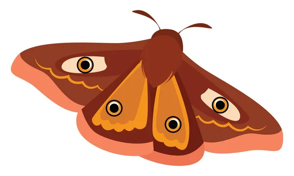 Papillon Brun Illustration Vecteur Sur Fond Blanc — Image vectorielle