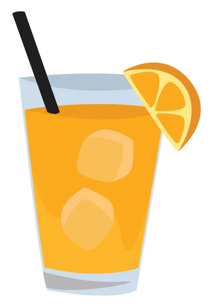 オレンジジュースイラスト 白い背景のベクトル — ストックベクタ