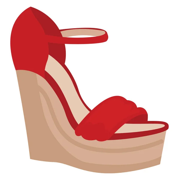 Zapatos Mujer Rojo Ilustración Vector Sobre Fondo Blanco — Vector de stock