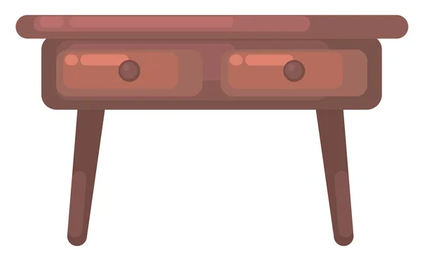 Asztal Fiókokkal Illusztráció Vektor Fehér Háttér — Stock Vector
