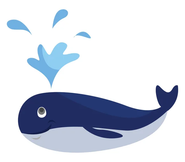 Μπλε Φάλαινα Απεικόνιση Διάνυσμα Λευκό Φόντο — Διανυσματικό Αρχείο