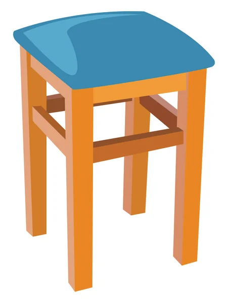 Μικρή Ξύλινη Καρέκλα Εικονογράφηση Διάνυσμα Λευκό Φόντο — Διανυσματικό Αρχείο