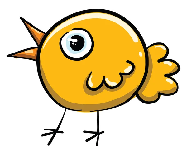 Pássaro Amarelo Ilustração Vetor Sobre Fundo Branco — Vetor de Stock