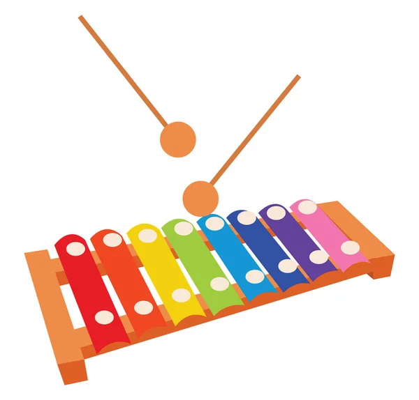 Színes Xylophone Illusztráció Vektor Fehér Háttér — Stock Vector