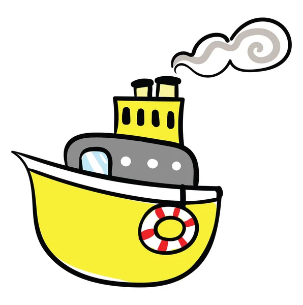 Velero Amarillo Ilustración Vector Sobre Fondo Blanco — Vector de stock