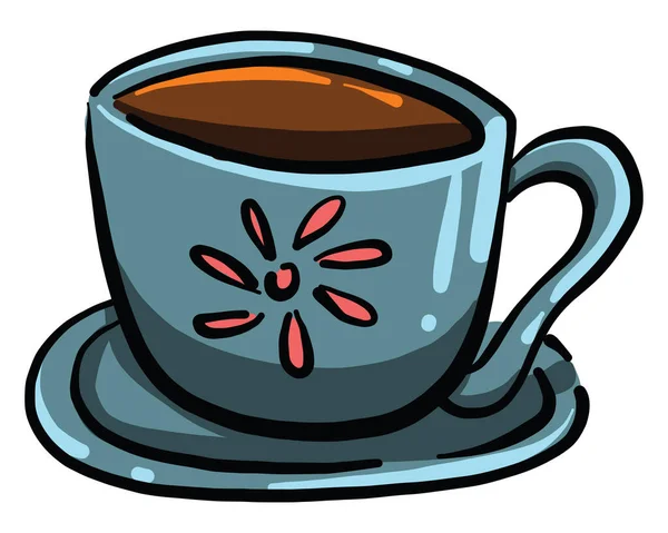 Kopje Koffie Illustratie Vector Witte Achtergrond — Stockvector