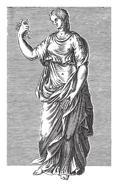 Escultura Ceres Anónimo 1584 Grabado Vintage — Vector de stock