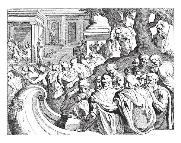 Odisseu Chegando Ilha Circe Theodoor Van Thulden Depois Francesco Primaticcio — Vetor de Stock