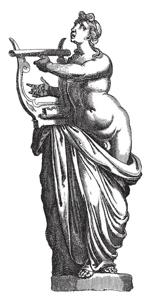 Escultura Apolo Anónimo 1584 Grabado Vintage — Archivo Imágenes Vectoriales