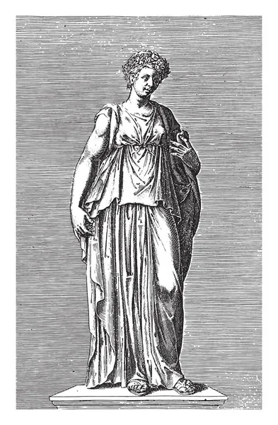 익명의 플로라 조각품 1584 빈티지 — 스톡 벡터