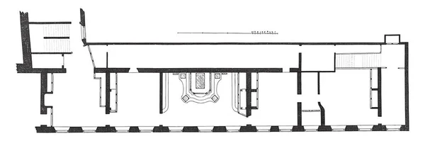 Plano Las Habitaciones Del Stadhouderlijke Hof Haya Través Del Cual — Archivo Imágenes Vectoriales