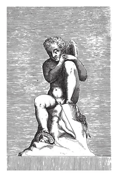 익명의 아모르 조각상 1584 빈티지 — 스톡 벡터