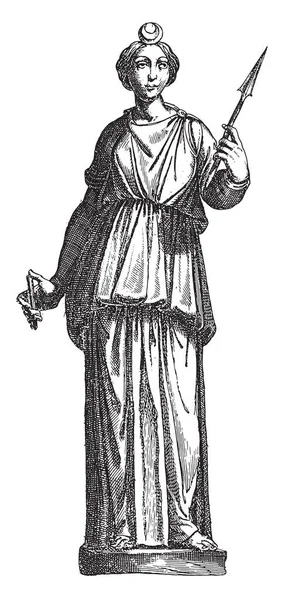 ダイアナの彫刻 1584年 ヴィンテージ彫刻 — ストックベクタ