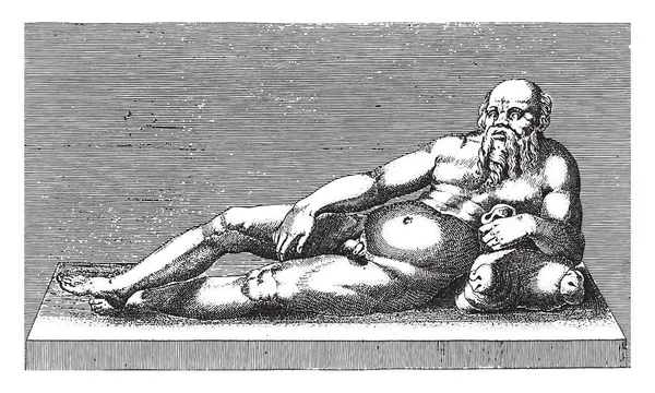 Silenusの彫刻 1584 ヴィンテージ彫刻 — ストックベクタ