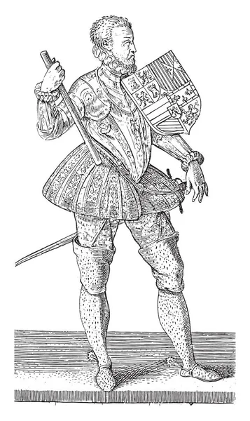 Felipe Hendrick Goltzius Después Willem Thibaut 1586 1587 Felipe Cuerpo — Vector de stock