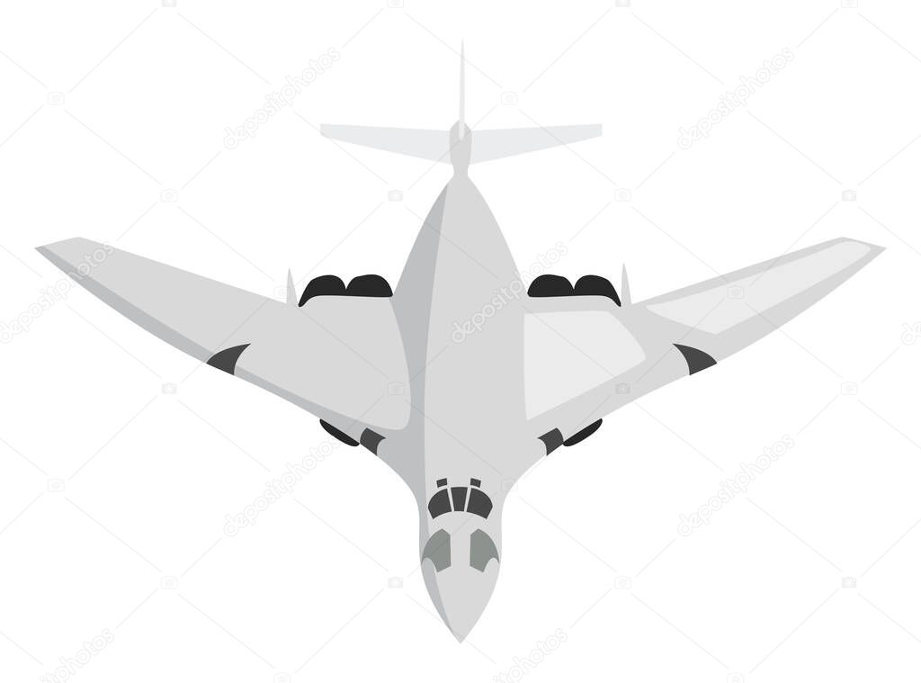 White plane, illustration, vector on white background