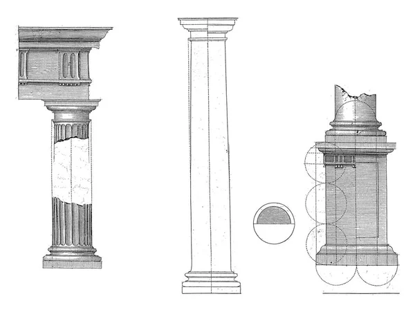 Kolumna Dorycka Hendrick Hondius Hans Vredeman Vries Paul Vredeman Vries — Zdjęcie stockowe