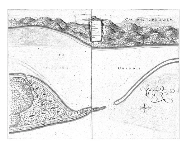 Ceulen堡及其周围地区的地图 大约1636 1644年 Jan Van Brosterhuyzen Frans Jansz Post 1645 — 图库照片