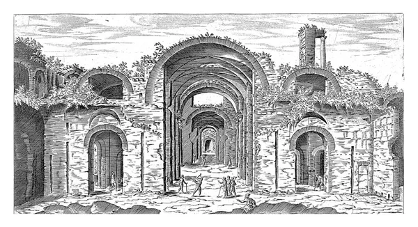 Діоклетіанські Купальні Римі Етьєн Дюперак 1575 Вид Руїни Діоклетіанських Купалень — стокове фото