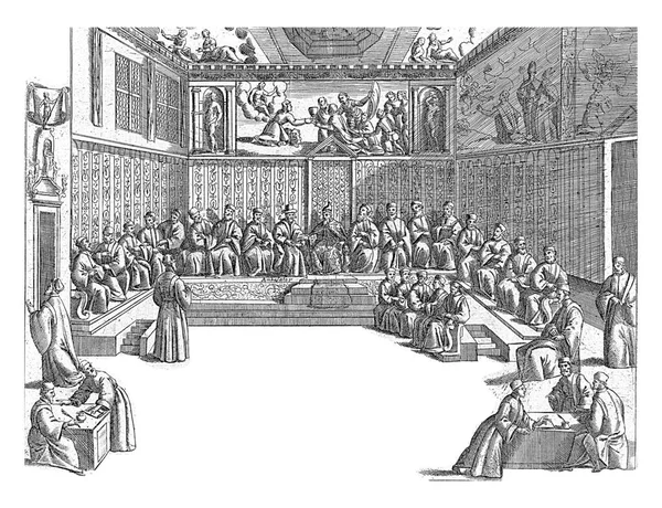 Találkozó Sala Del Collegio Névtelen 1610 Belsejében Sala Del Collegio — Stock Fotó