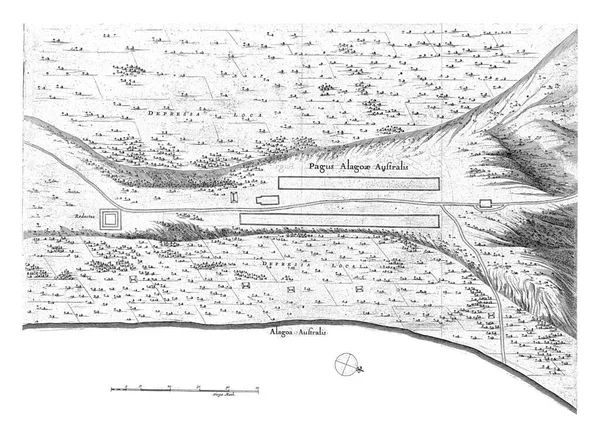 Landkarte Des Dorfes Alagoa Sul 1637 Jan Van Brosterhuyzen Nach — Stockfoto