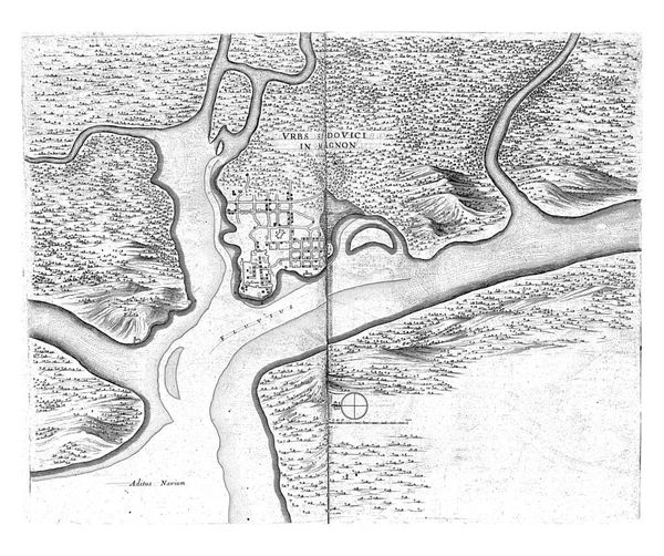 Mapa Maragnona 1641 Jan Van Brosterhuyzen Fransie Janszu Post 1645 — Zdjęcie stockowe