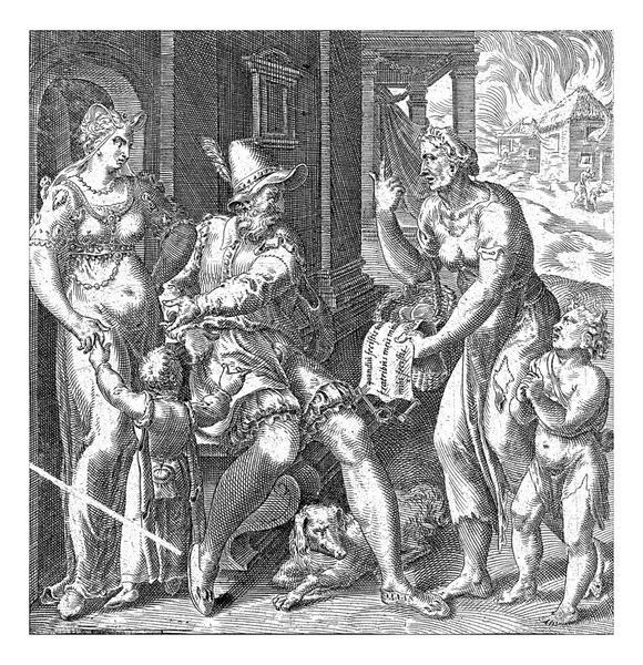 Missbruk Varor Johannes Wierix Efter Gerard Van Groeningen Före 1575 — Stockfoto