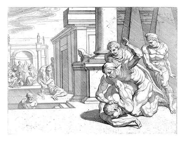 Lucha Entre Odiseo Irus Theodoor Van Thulden Después Francesco Primaticcio — Foto de Stock