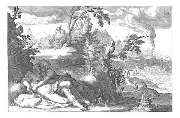 Den Vita Korpen Corvus Finner Coronis Älskad Apollo Otrogen Han — Stockfoto
