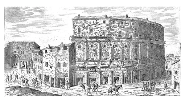 Marcellus Theater Rome Etienne Duperac 1575 Zicht Overblijfselen Van Het — Stockfoto