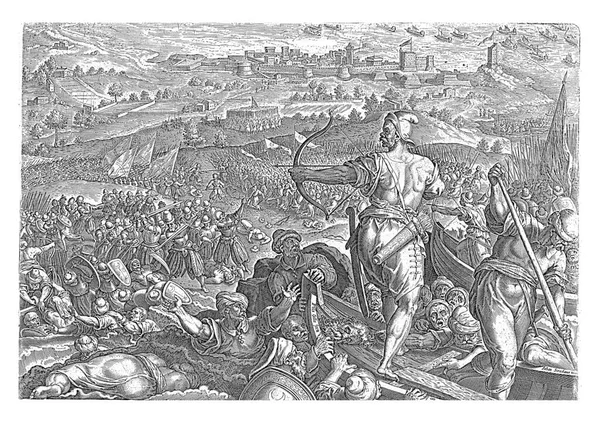 Battle Piombino 1555 Invasion Ottoman Army Averted Cosimo Medici Foreground — Stock Photo, Image