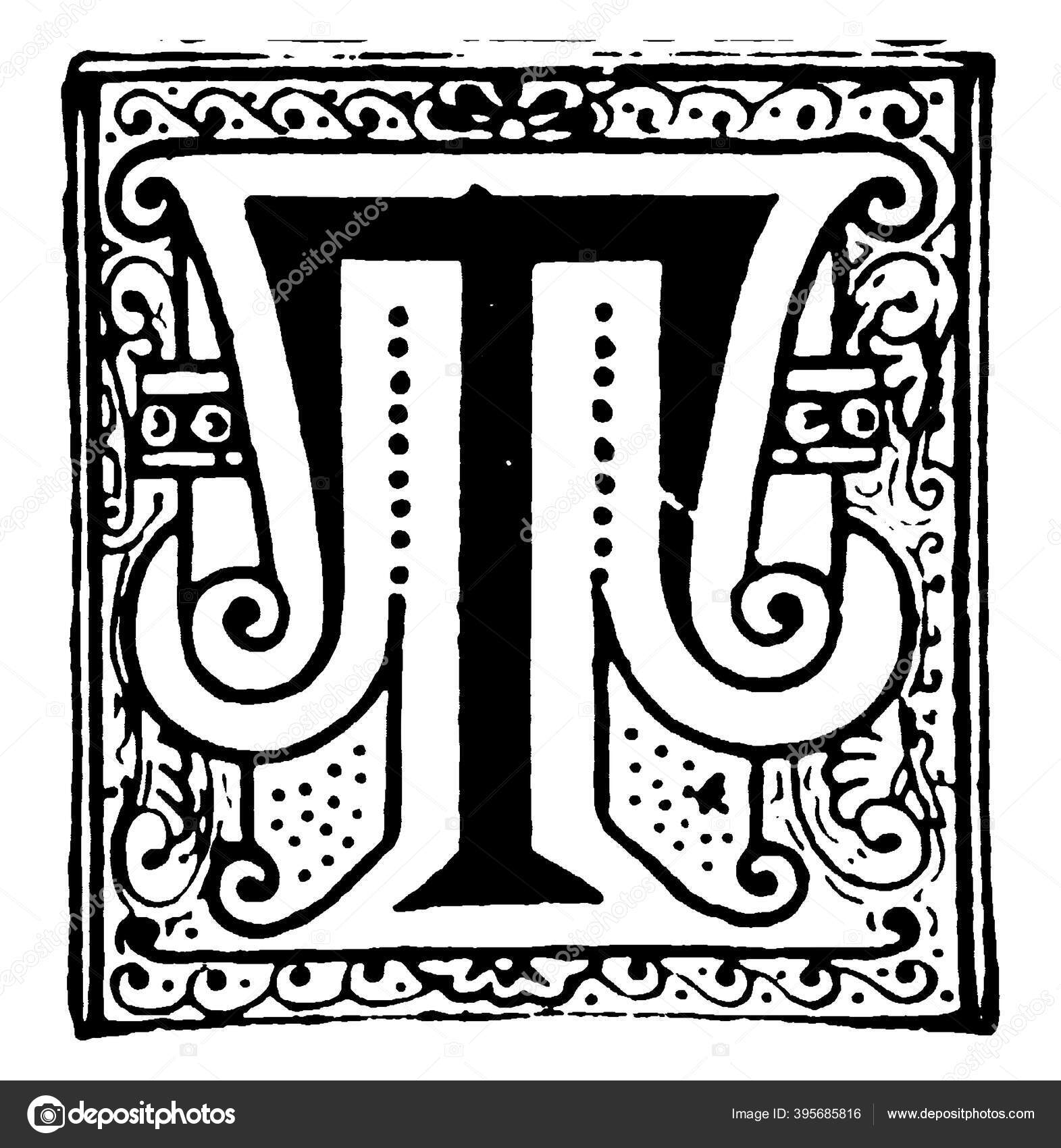 Ornate Initial Alphabet Capital Decorated Center Surrounded Fancy Swirls Repeated Vector Image By C Morphart Vector Stock