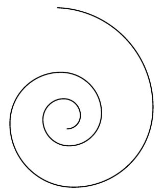 Spiral Curve, bu noktadan sürekli geri çekilirken bir noktadan sonra yayılan bir eğridir, klasik çizgi çizimi veya gravür çizimi.