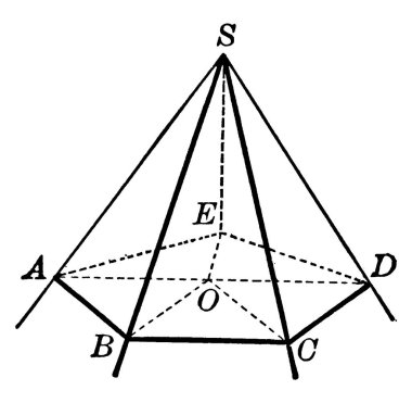 Köşeleri S köşesinde kesişen beş düzlem tarafından oluşturulan bu açı, Polyhedral Açı, klasik çizgi çizimi veya oyma çizimi olarak da bilinir..